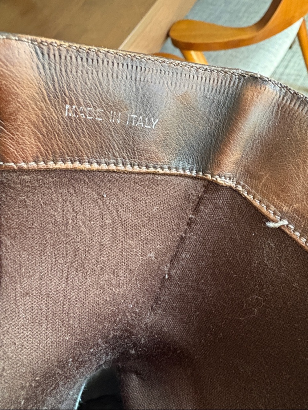 VINTAGE PEGABO - Made in Italy Brown Leather Mid-Calf Zip Boots - Picture 12 of 13
